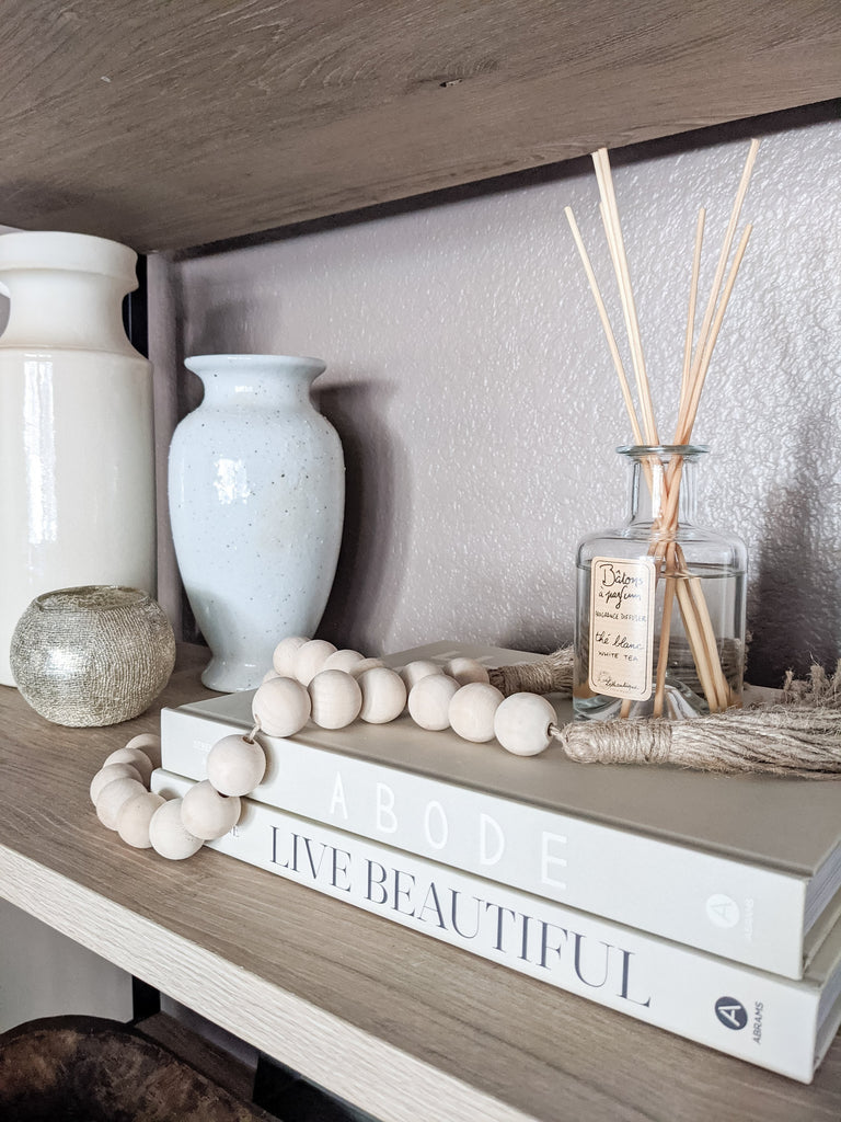 wood beads with tassels